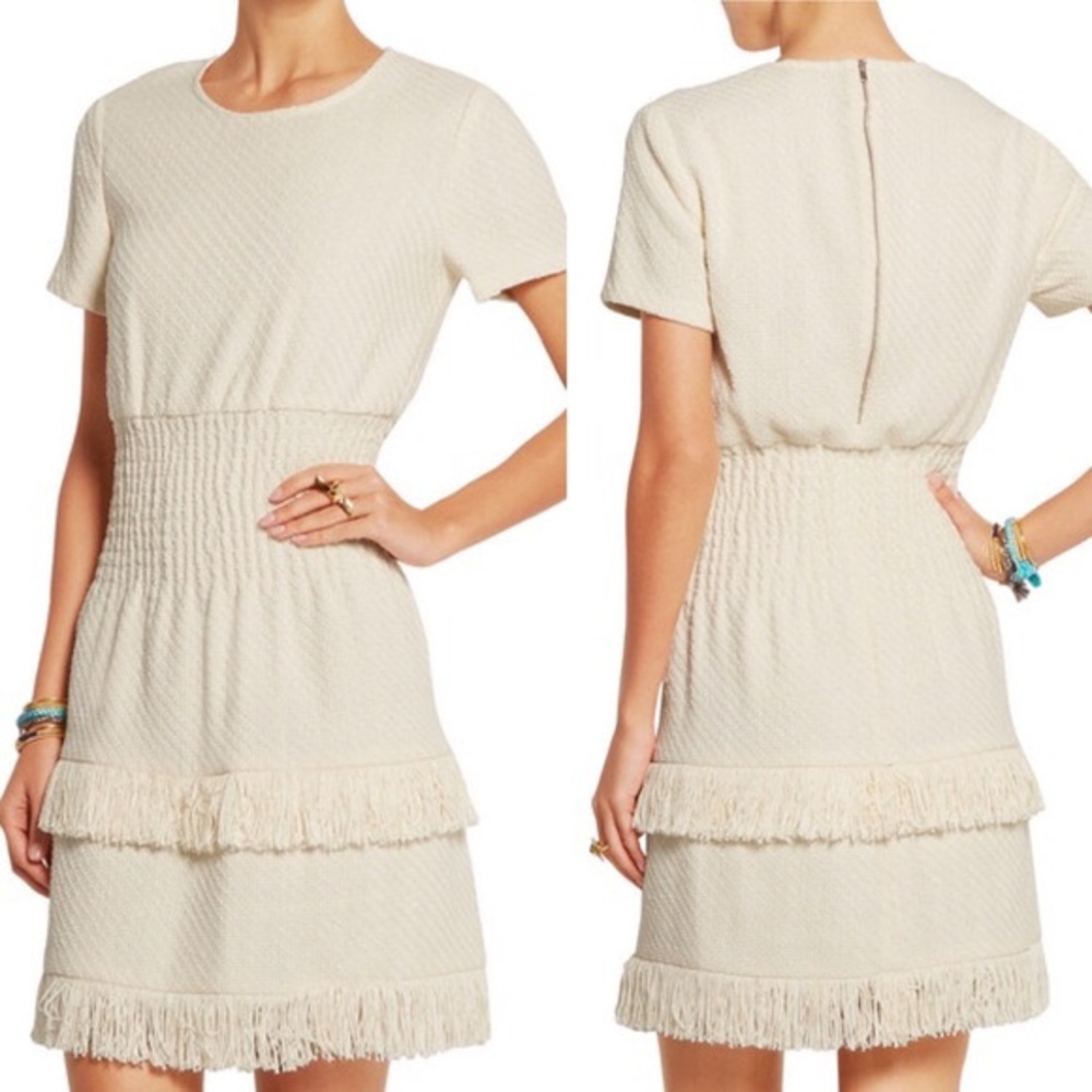 Maje cream Rabata tiered dress